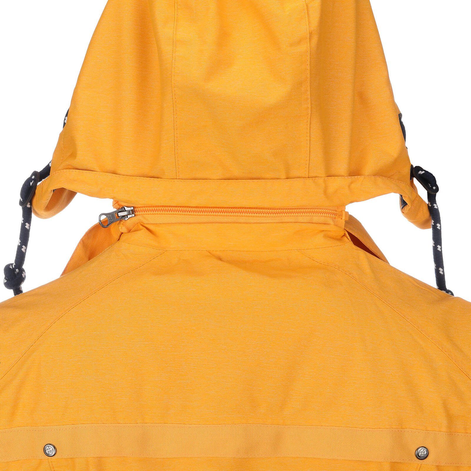 Dry Fashion Funktionsmantel Damen Regenjacke wasserdicht Funktionsjacke melange Regen-Mantel Bansin - gelb