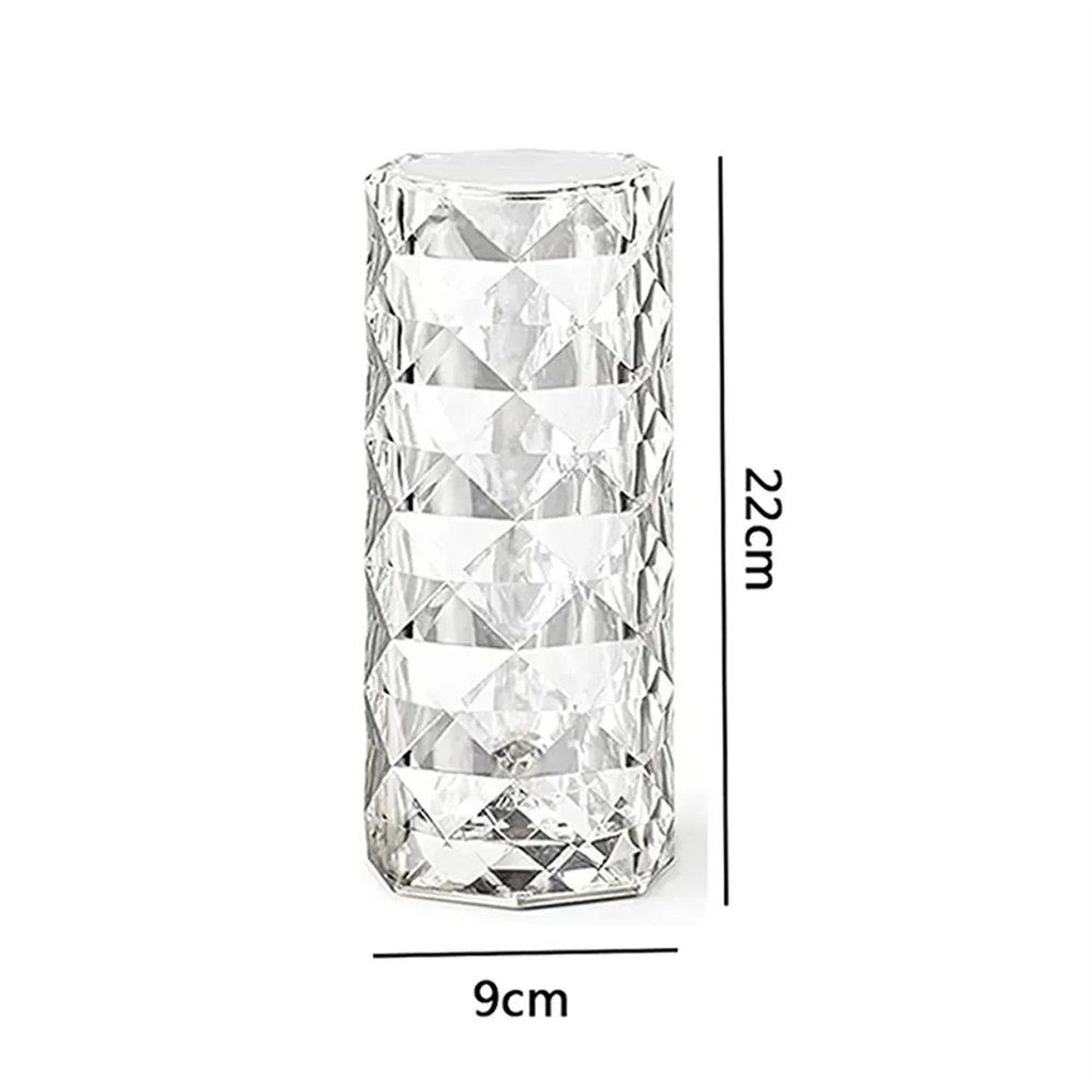 DAYUT LED Schreibtischlampe 16 Diamant Farbwechsel Lampe, USB Kristall-Touch-Tischlampe
