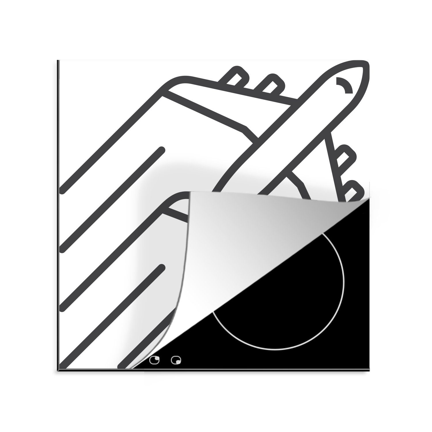 cm, tlg), küche Flugzeugs, für eines Eine Vinyl, Ceranfeldabdeckung, (1 MuchoWow 78x78 Herdblende-/Abdeckplatte Arbeitsplatte Vektor-Illustration