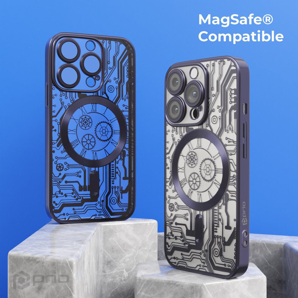 prio Handytasche prio elegante Handyhülle MAG für iPhone 16 Pro (6,3 Zoll) schwarz (Hard Cover)