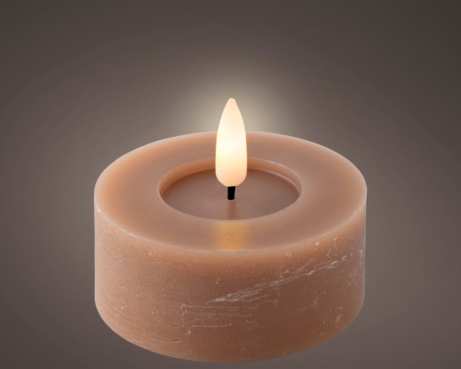 Lumineo Dekofigur LED Teelicht Wachs hellbraun/warmweiss 3cm günstig online kaufen