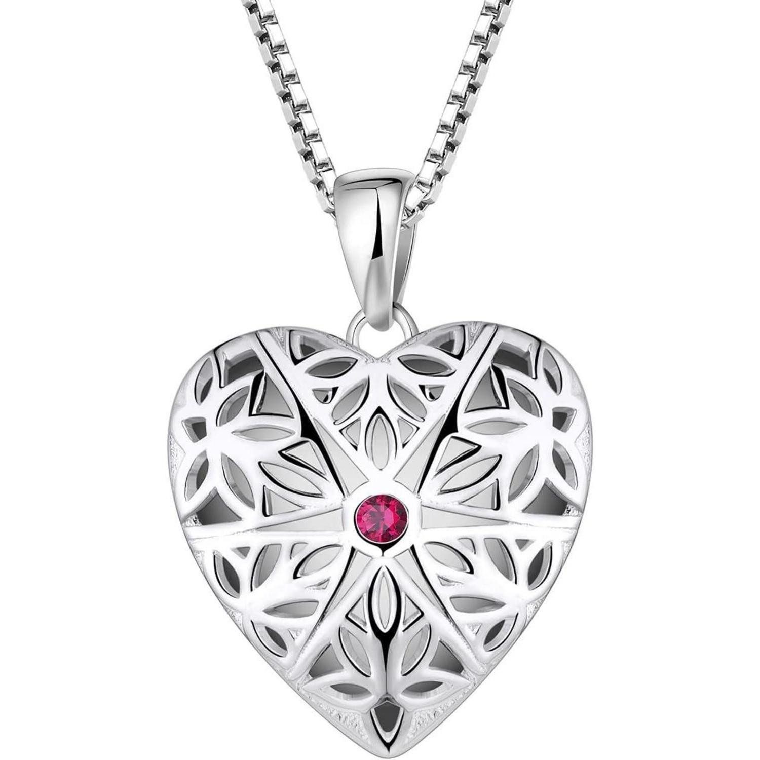 LuxusKollektion Kette mit Anhänger Foto Medaillon Kette Damen 925 Sterling Silber Personalisierte Memory