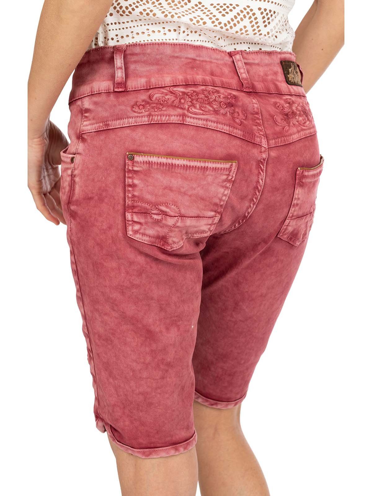 OVIDA weinrot Bermuda Trachtenhose Hangowear Jeans