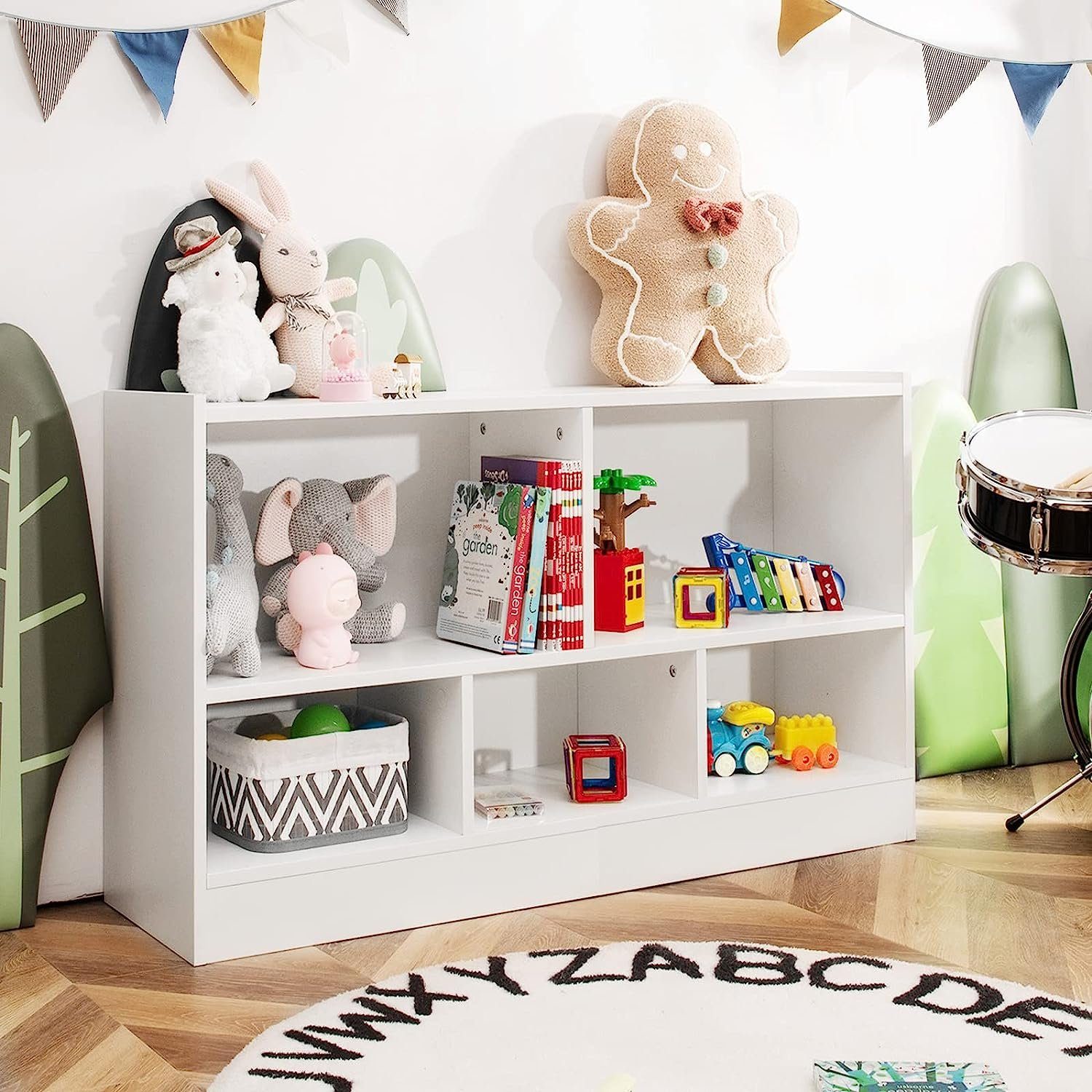 KOMFOTTEU Kinderregal Bücherregal, mit 5 Fächern, günstig online kaufen