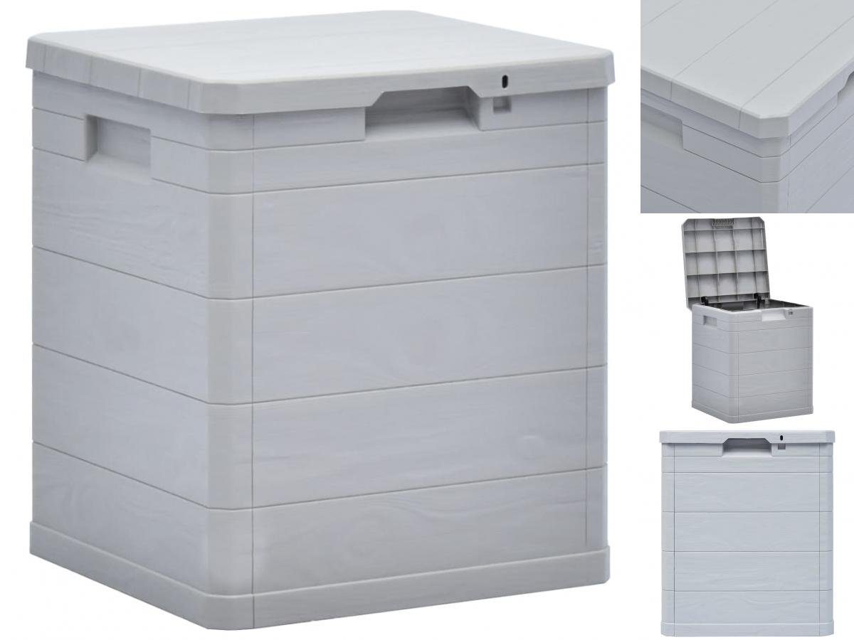 vidaXL Auflagenbox Kissenbox Auflagenbox Gartentruhe Aufbewahrungsbox 90 L Hellgrau