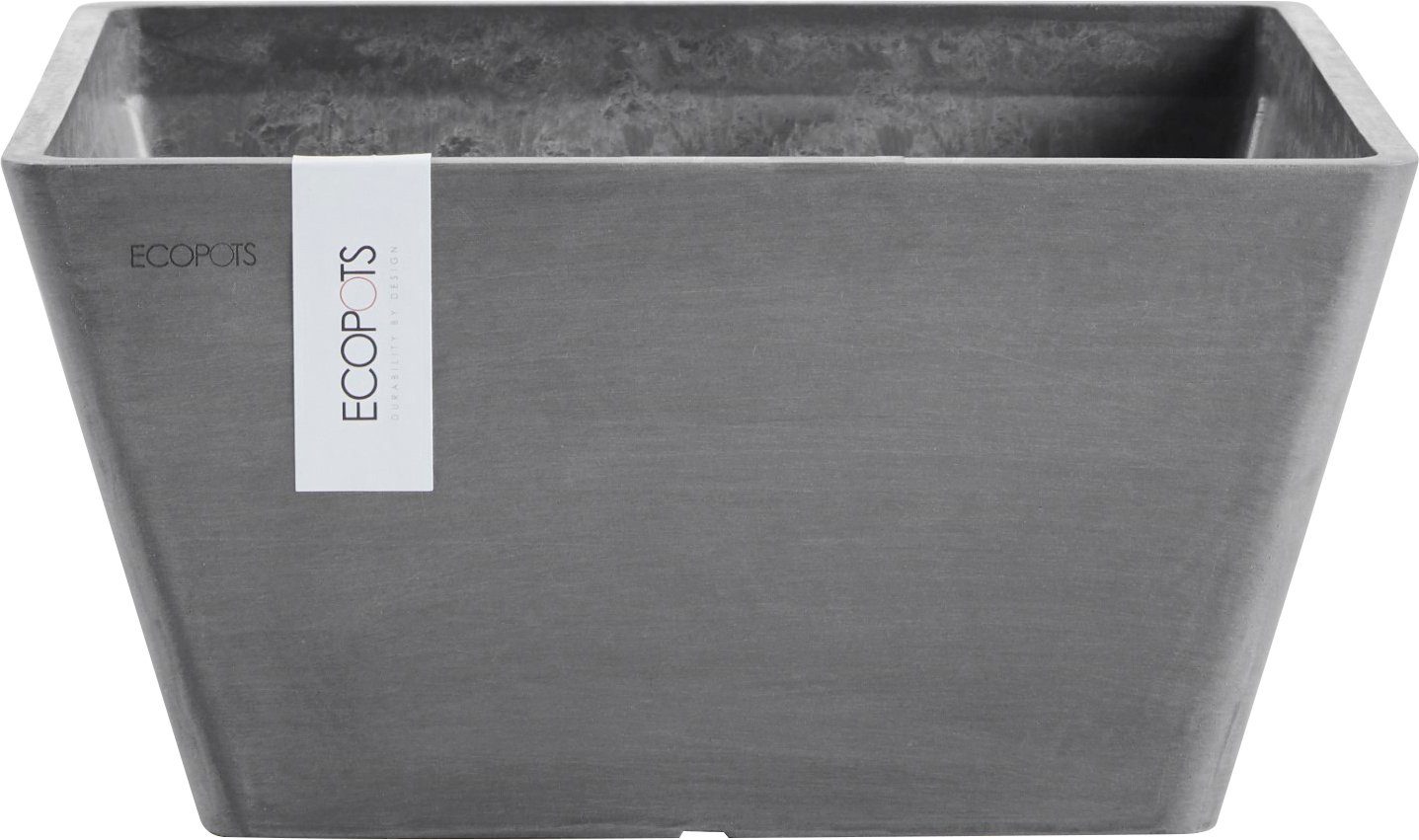 ECOPOTS Blumentopf BERLIN Grey, BxTxH: 25,5x25,5x12,8 cm | Pflanzkübel