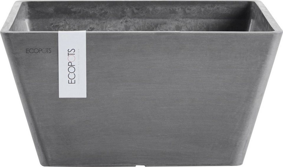 ECOPOTS Blumentopf BERLIN Grey, BxTxH: 25,5x25,5x12,8 cm