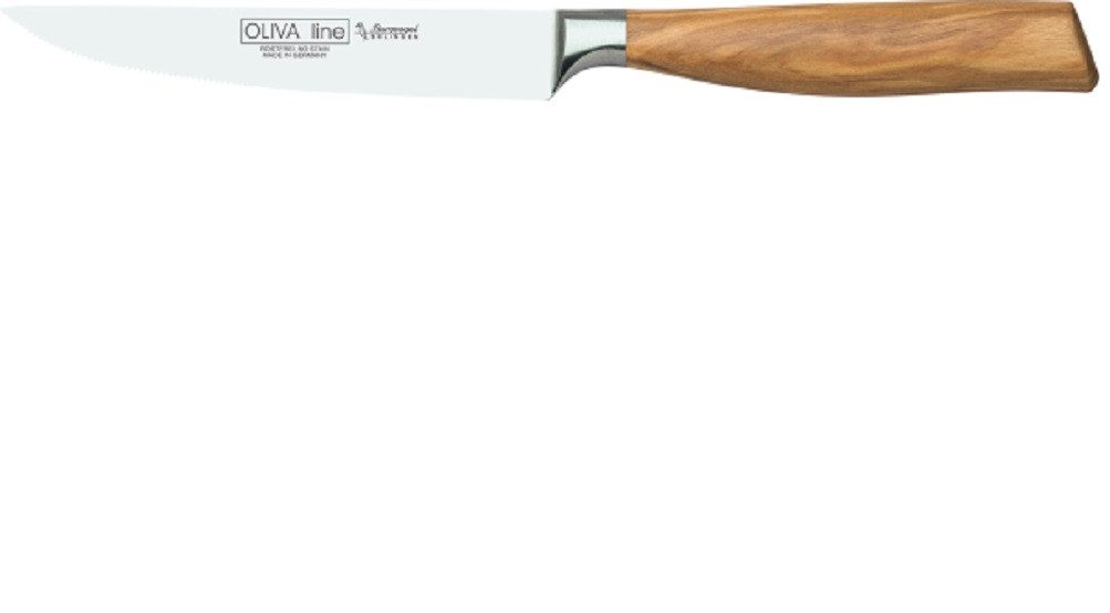 Burgvogel Steakmesser Steakmesser mit Sägeschliff, Klinge 12 cm, Griff aus Olivenholz