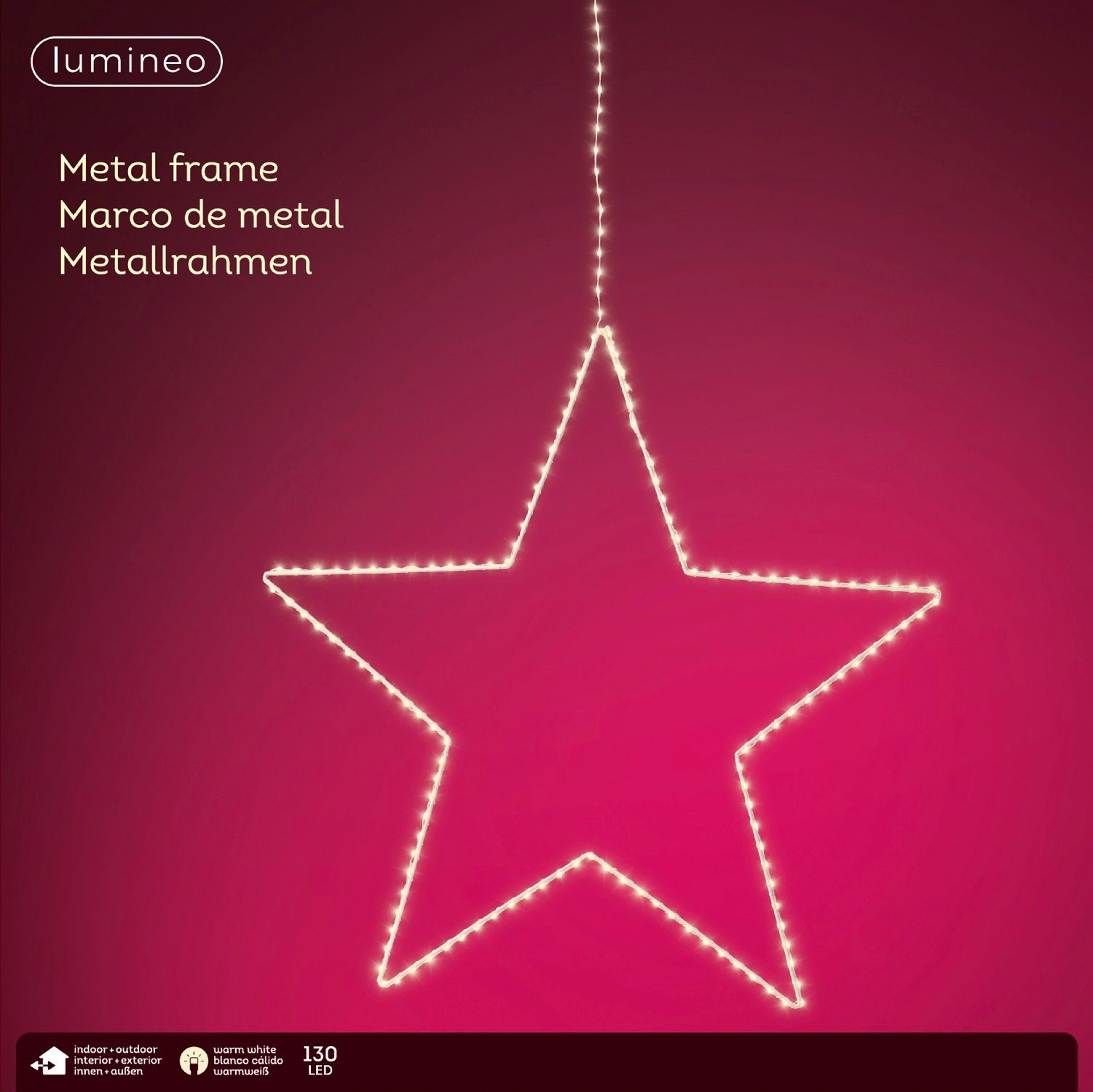 Lumineo LED Stern LED Metall-Stern 130 LED 38 cm warm weiß, zum Aufhängen, günstig online kaufen