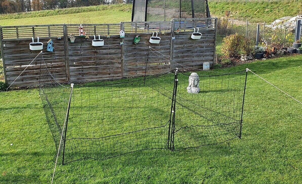 BruKa Hühnerzaun 115cm Geflügelnetz mit Tür Hühnernetz Geflügelzaun Zaun Hühner Netz