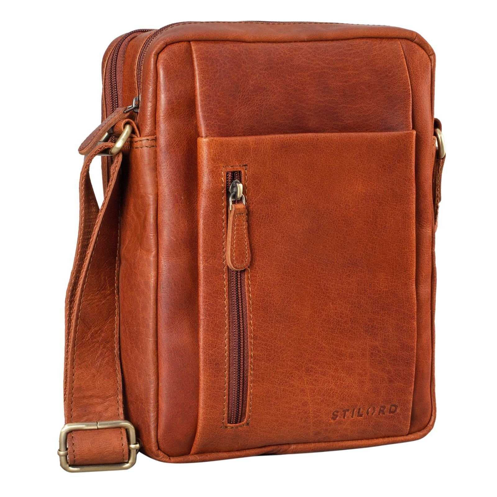 Bag Messenger braun - Tasche Vintage "Irving" Klein maraska STILORD Leder