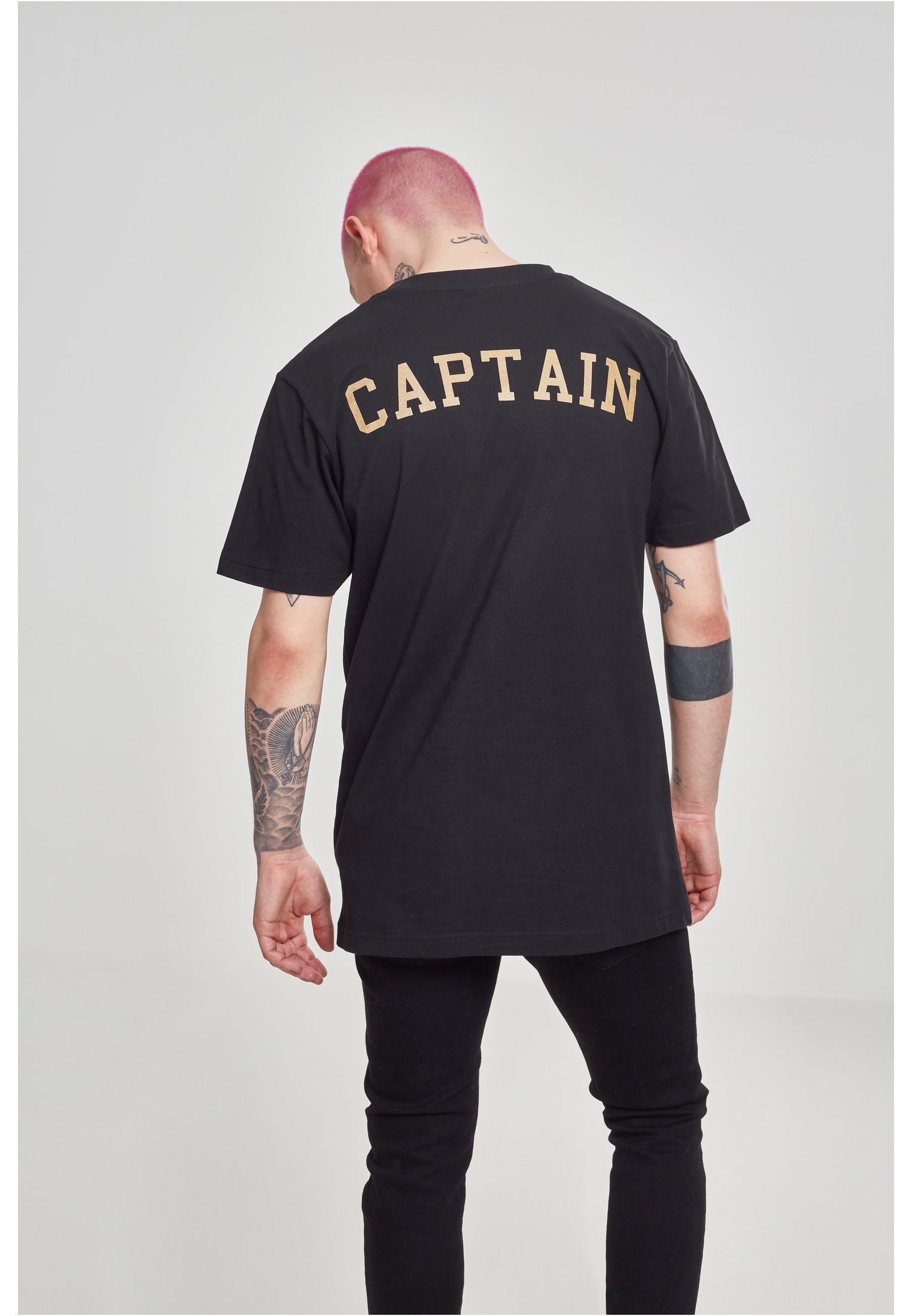 MisterTee T-Shirt (1-tlg) Herren Captain Tee black