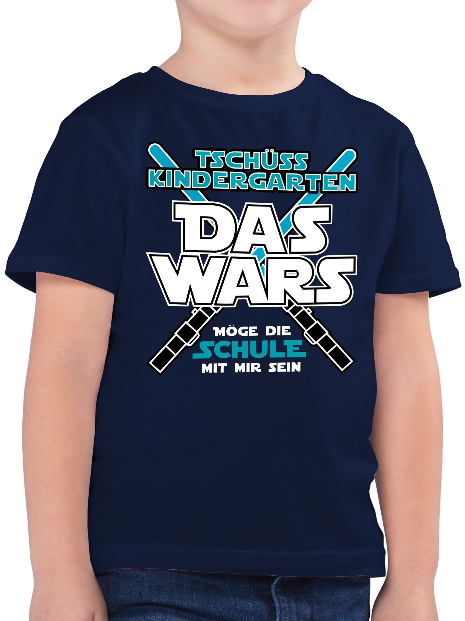 Shirtracer T-Shirt Das Wars Kindergarten Tschüss Kita Einschulung Junge Schulanfang Geschenke 02 Dunkelblau | 
