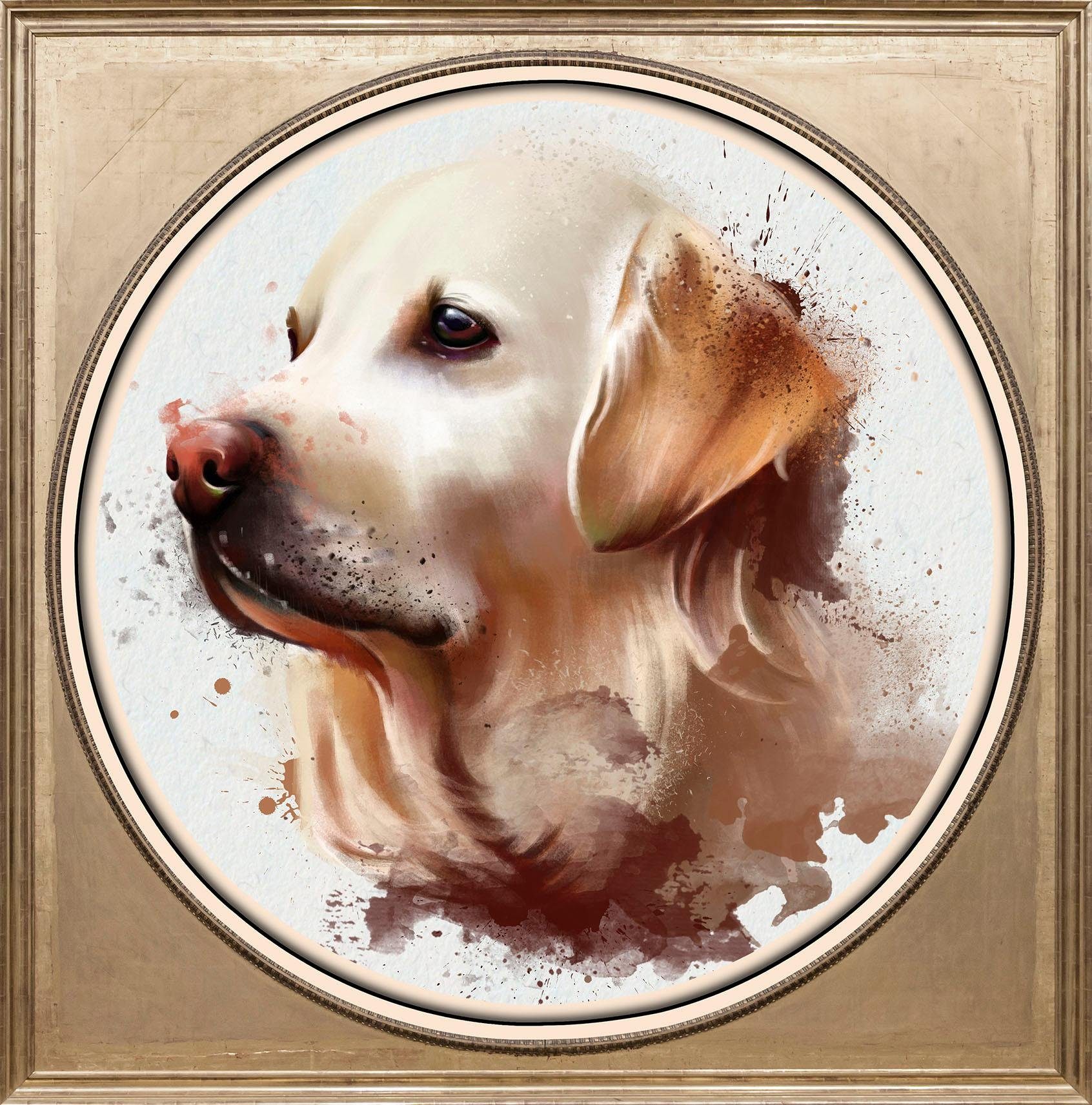 queence Acrylglasbild Golden Retriever, Gemälde, Haustiere, Hund, Hunde, Hundebilder, Kunst, Tiere, Fine Art-Print in Galeriequalität