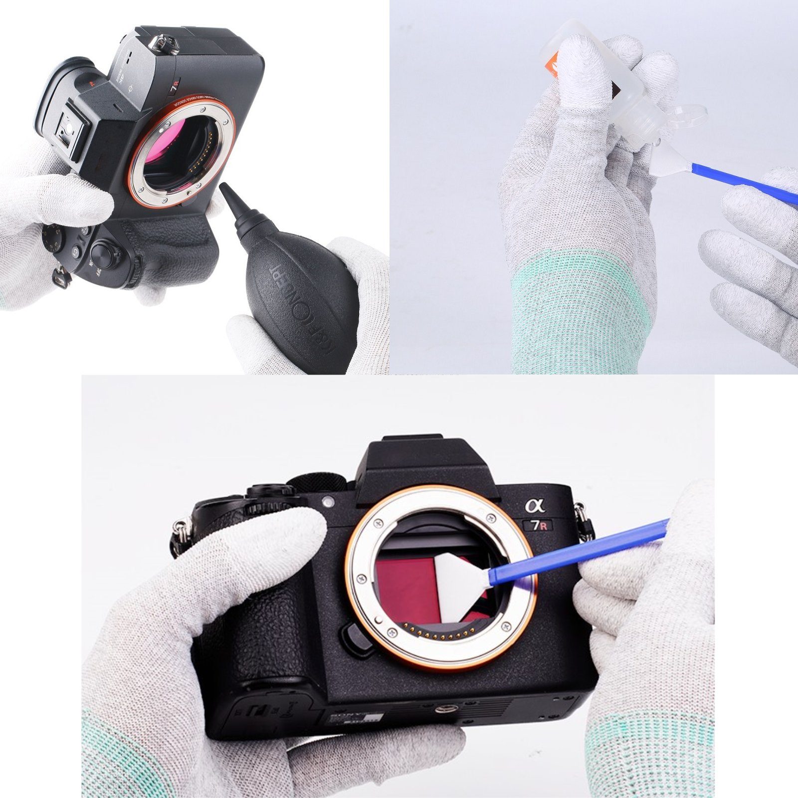 KF Zubehör Kamerazubehör-Set 10 Sensor Swabs Reiniger Minadax Vollformat 24mm +