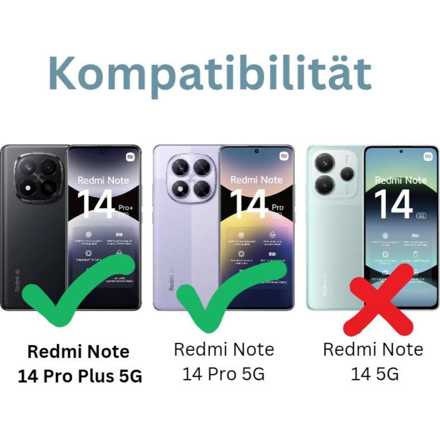 CLM-Tech Displayschutzfolie 2x Schutzfolie für Xiaomi Redmi Note 14 Pro 5G Folie kristallklar für Xiaomi Redmi Note 14 Pro 5G / Redmi Note 14 Pro Plus 5G, TPU F – Bild 2 von 5