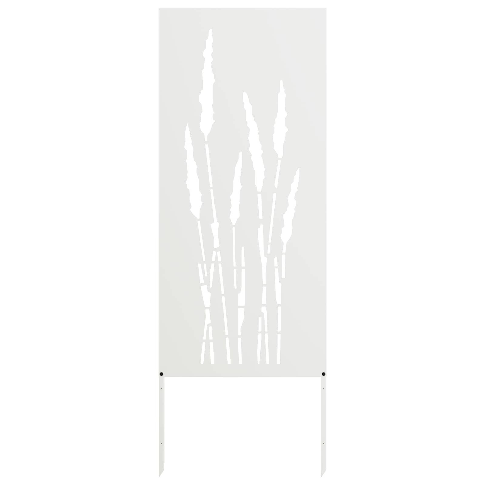 vidaXL Wandbild Garten Sichtschutz-Leinwand Floral Weiß 50 x 140 cm, (1 St)