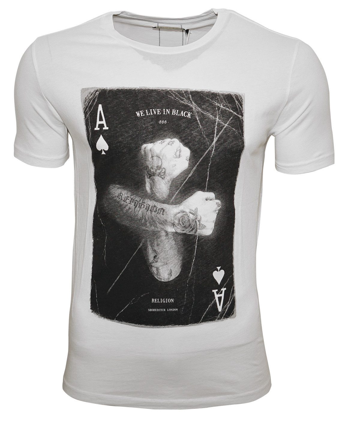 Print-Shirt RELIGION Clothing Shirt Herren T-Shirt ACES UP