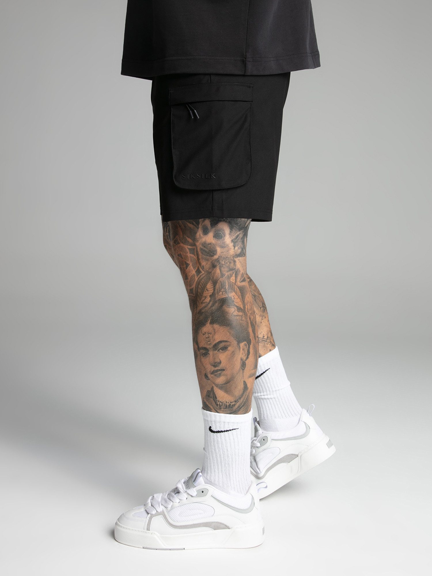 Siksilk Shorts SikSilk Herren Schwarze Smart Cargo Shorts