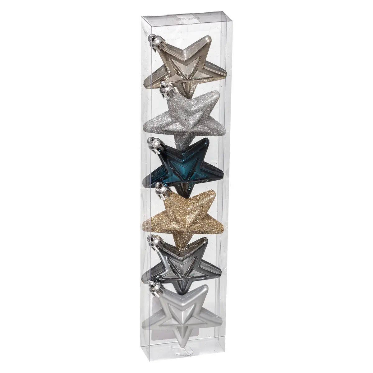 Atmosphera Créateur d'intérieur Weihnachtsbaumkugel Weihnachtsbaumschmuck, Sterne aus Kunststoff, 6er-Set