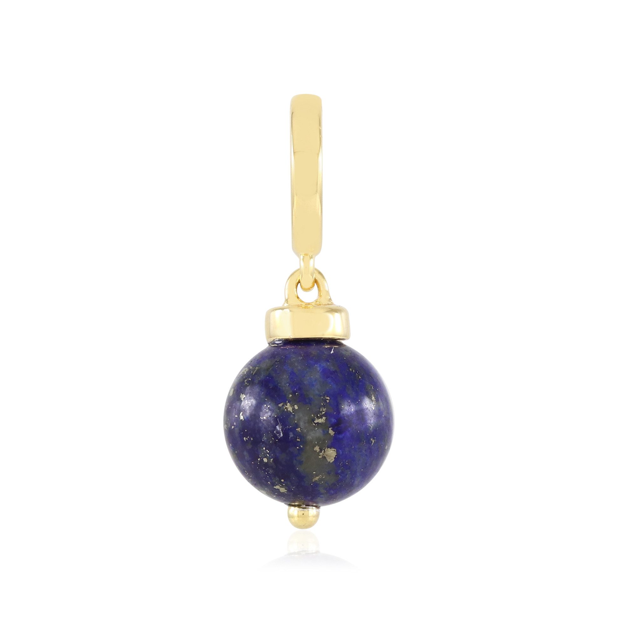 Cavill Kettenanhänger Cavill Lapislazuli Anhänger 3,99 ct, 8 mm, vergoldet 925 Silber (1-tlg)