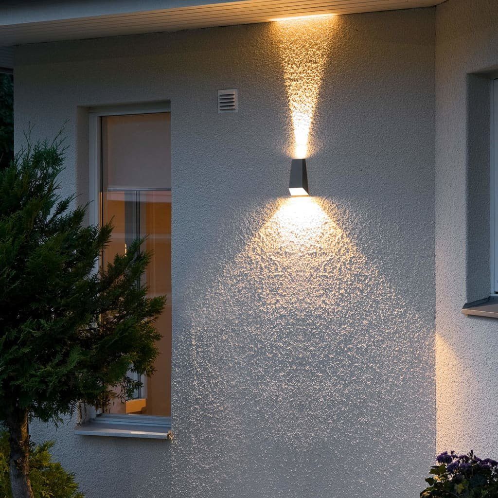 Imola 2x3W Außen-Wandleuchte KONSTSMIDE Dunkelgrau LED-Wandleuchte