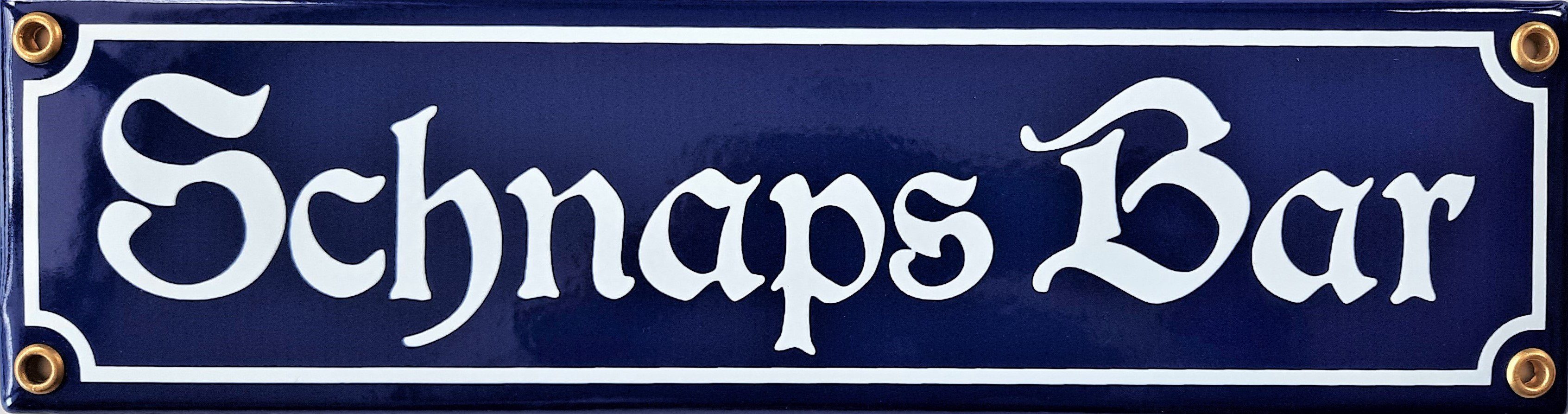 Hinweisschild "Schnaps Bar"