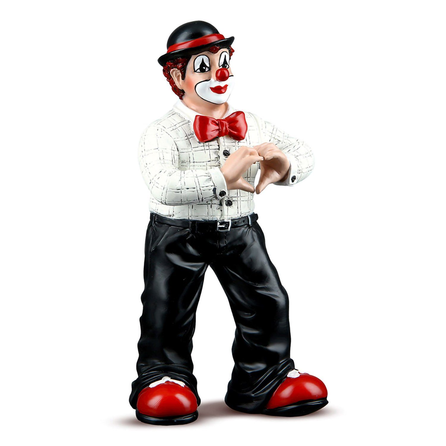 GILDE Dekofigur Gildeclowns Figur Von H. Herzen 14cm - schwarz-rot-weiß 