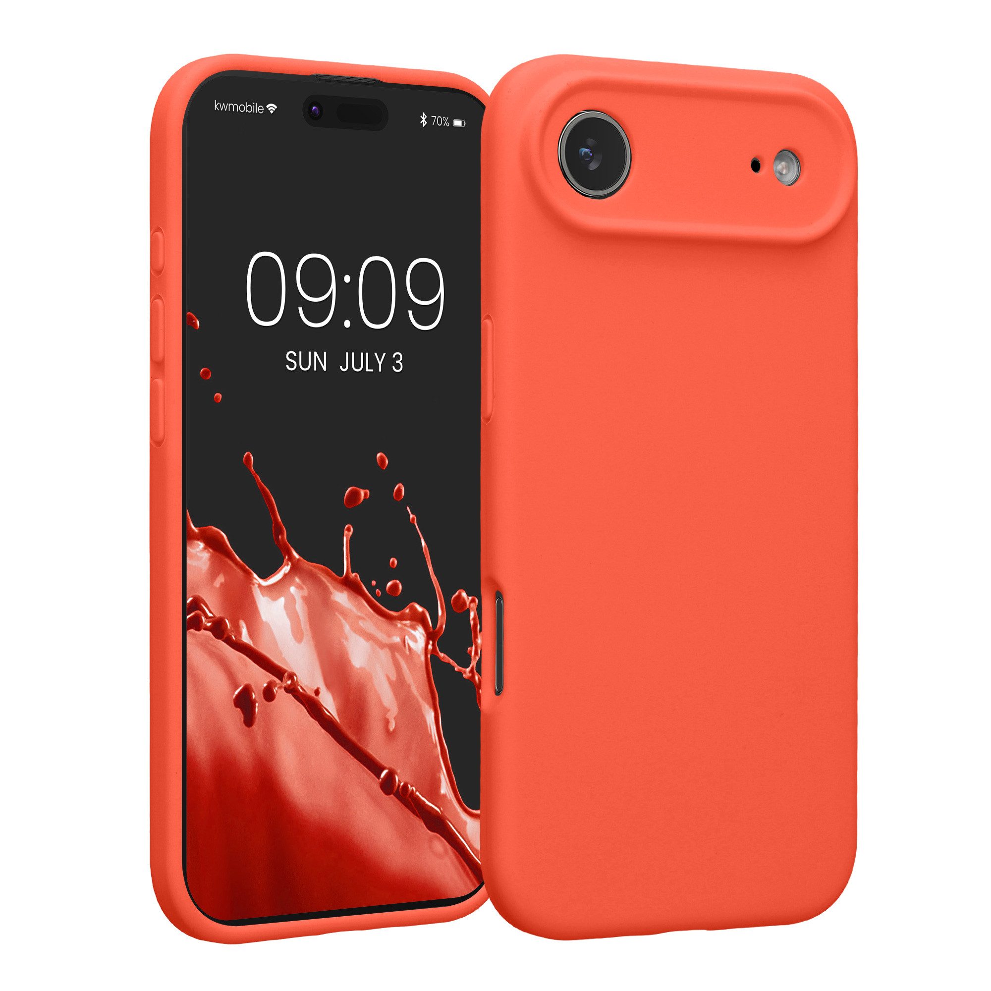 kwmobile Smartphone-Hülle Handyhülle für Apple iPhone Air Hülle, Hülle Silikon gummiert - Handyhülle - Handy Case in Neon Koralle