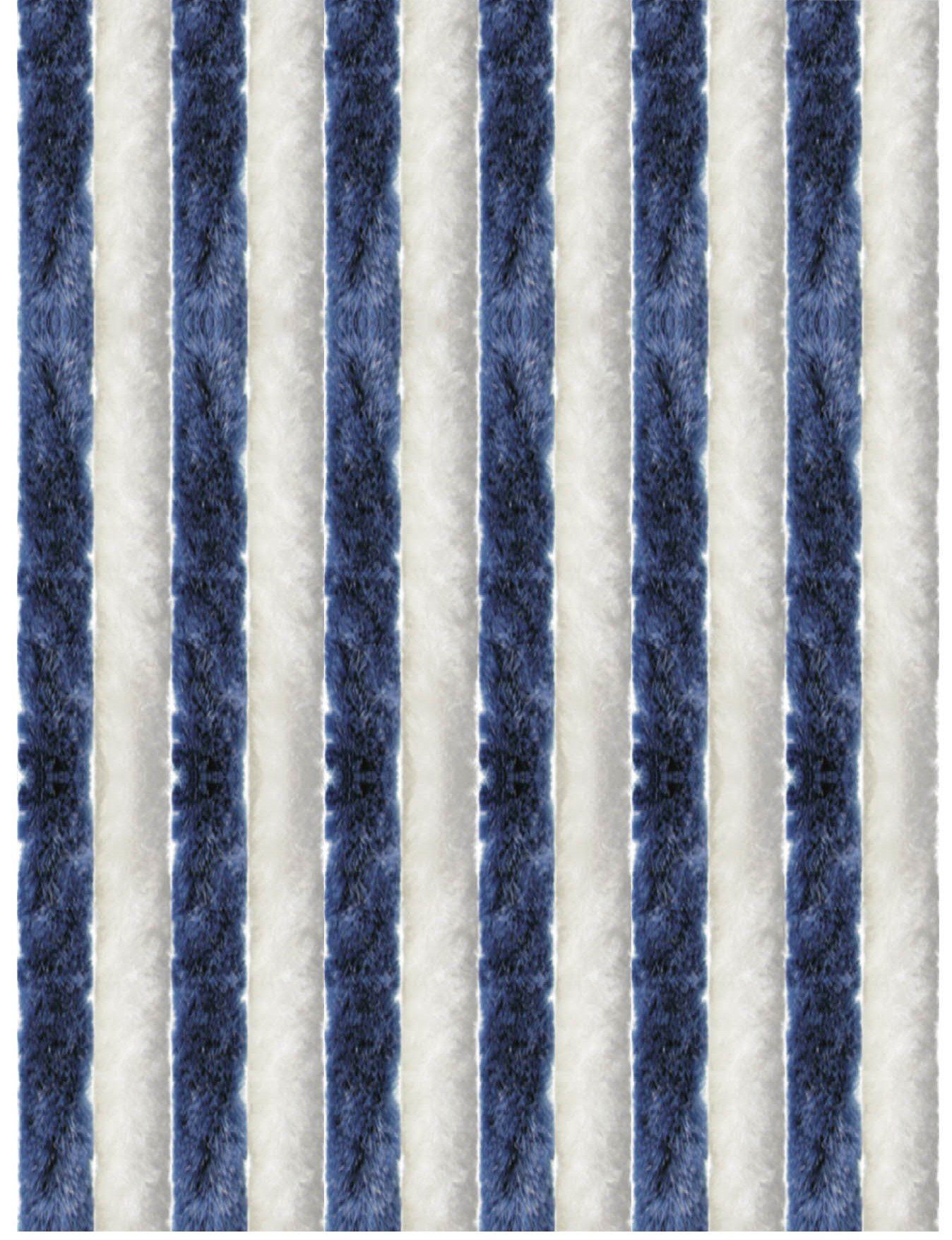 Türvorhang Flauschi, Arsvita, Ösen (1 St), Flauschvorhang 160x185 cm in Unistreifen dunkelblau - weiß, viele Farben