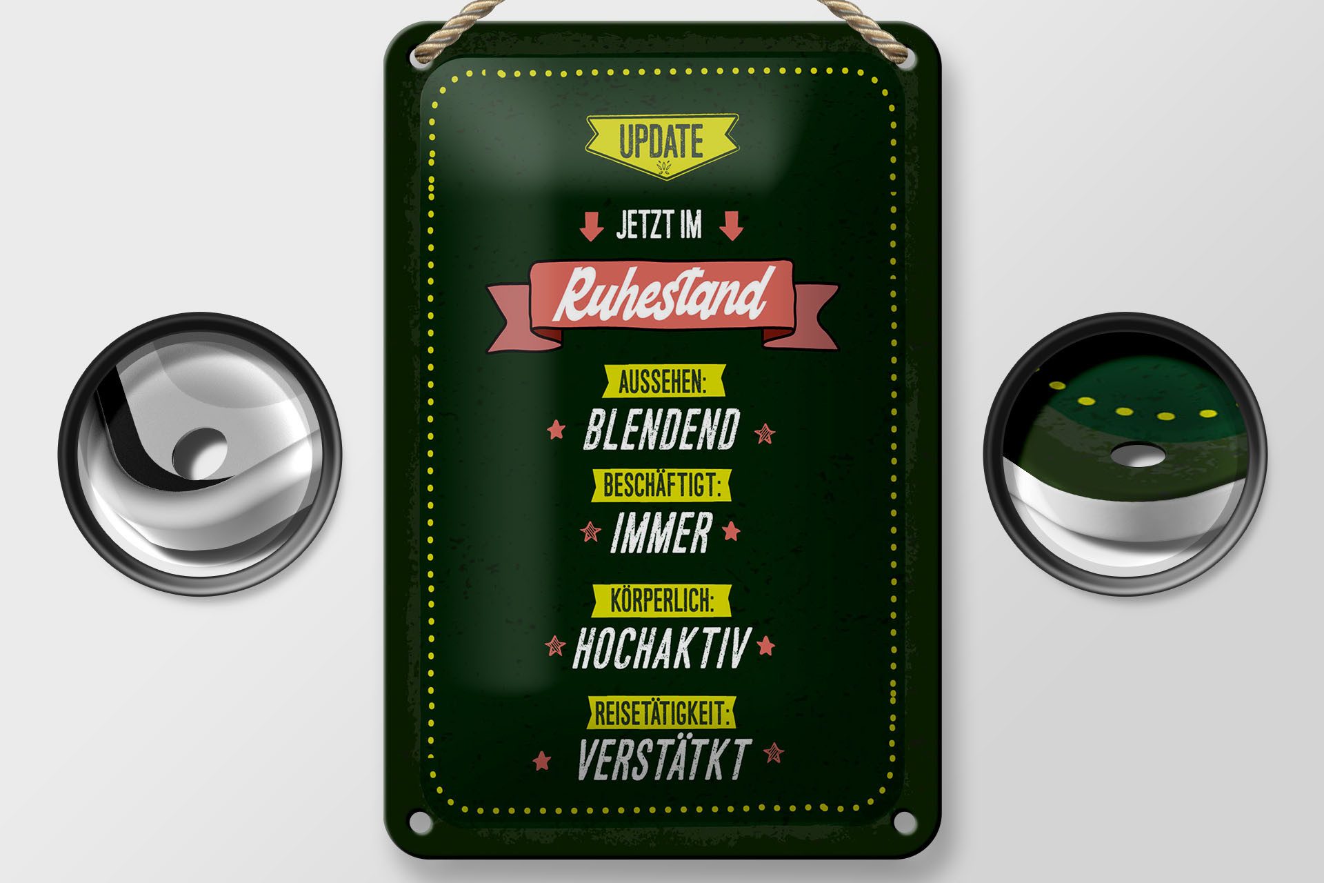 Femer GmbH Metallschild Spruch 20x30 cm Update jetzt im Ruhestand, (1 St), günstig online kaufen