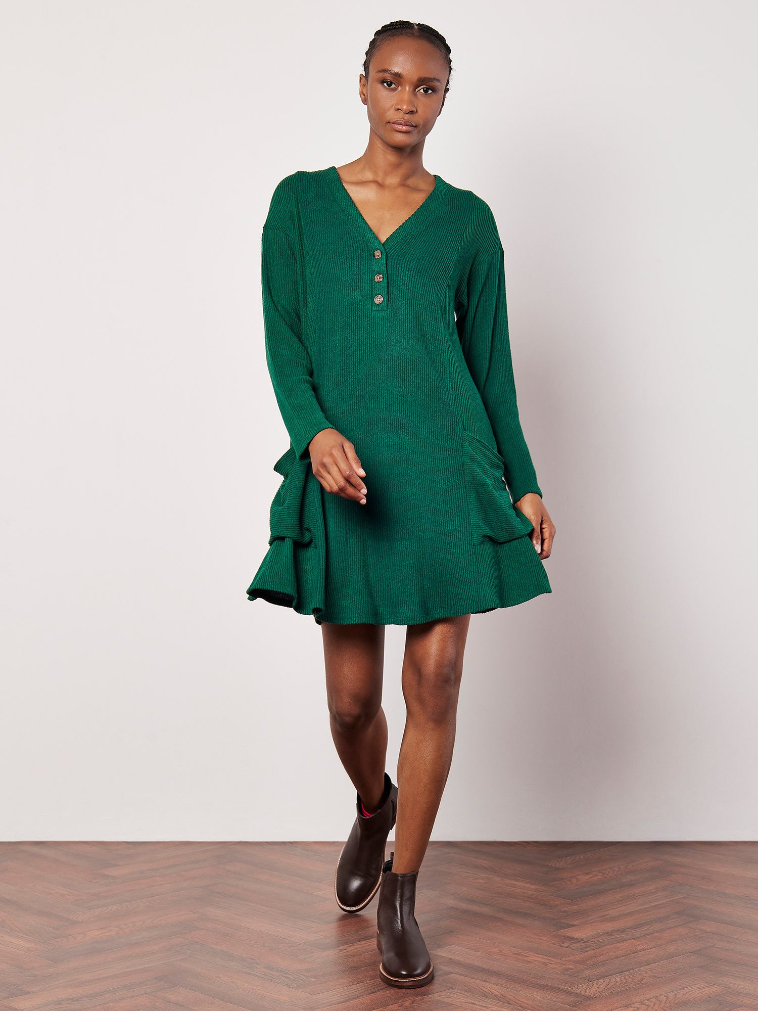 Apricot Strickkleid Swing-Kleid, mit aufgesetzten Taschen günstig online kaufen