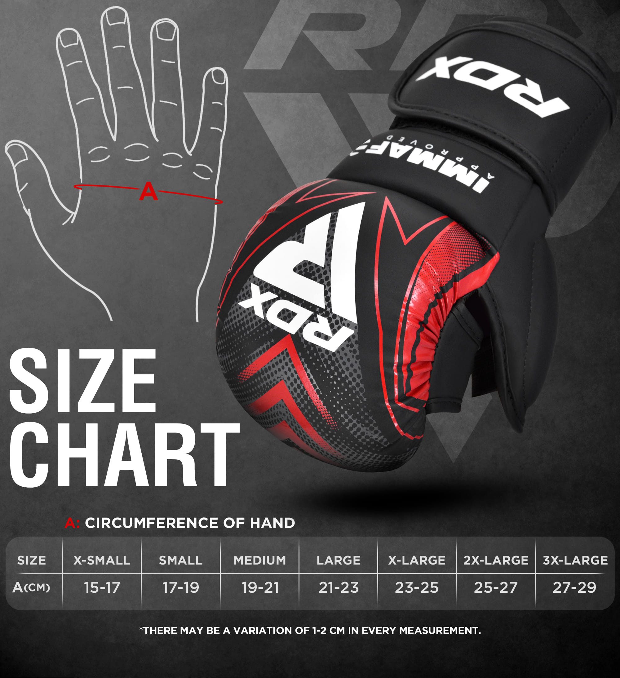 RDX Sports Trainingshandschuhe RDX IMMAF-zugelassene Sparring-Handschuhe für Training und Wettkampf – Bild 2 von 5