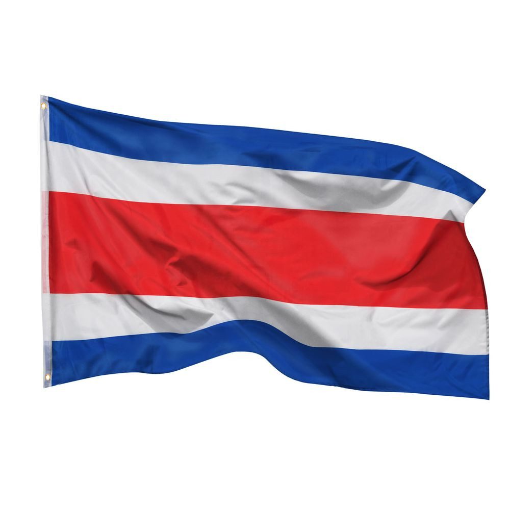 PHENO FLAGS Flagge Costa Rica Flagge 90 x 150 cm Kostarika Fahne Nationalflagge (Hissflagge für Fahnenmast), Inkl. 2 Messing Ösen
