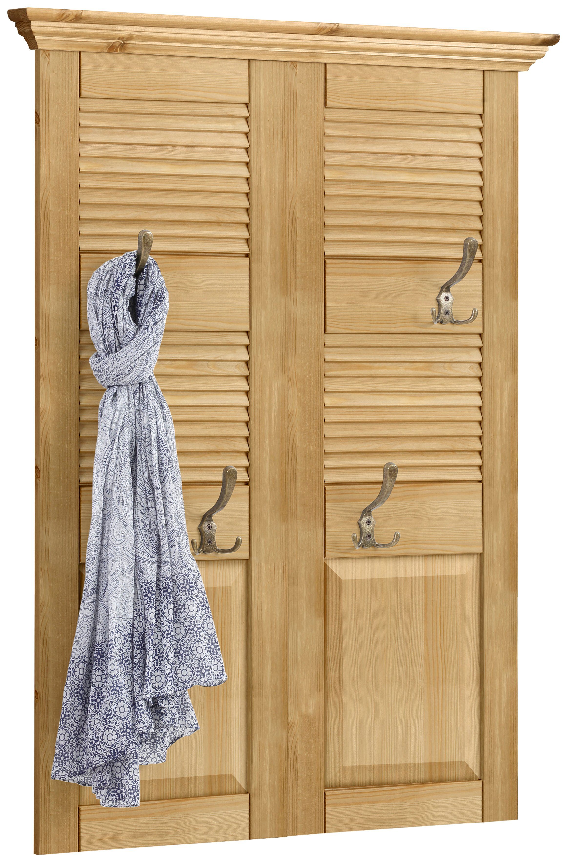 OTTO home Garderobenpaneel Ayanna, Breite 84 cm, mit 4 Doppelhaken, aus mas günstig online kaufen