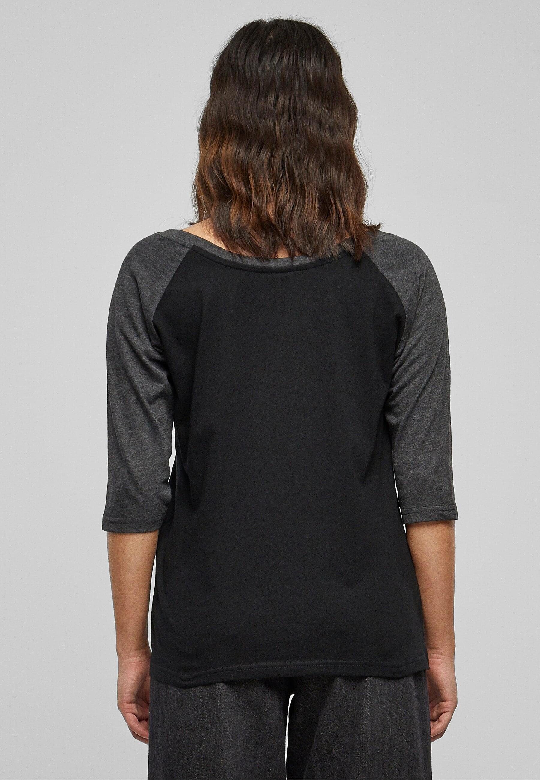 Ladies Kurzarmshirt Raglan URBAN Contrast black/charcoal Damen CLASSICS (1-tlg) Tee 3/4