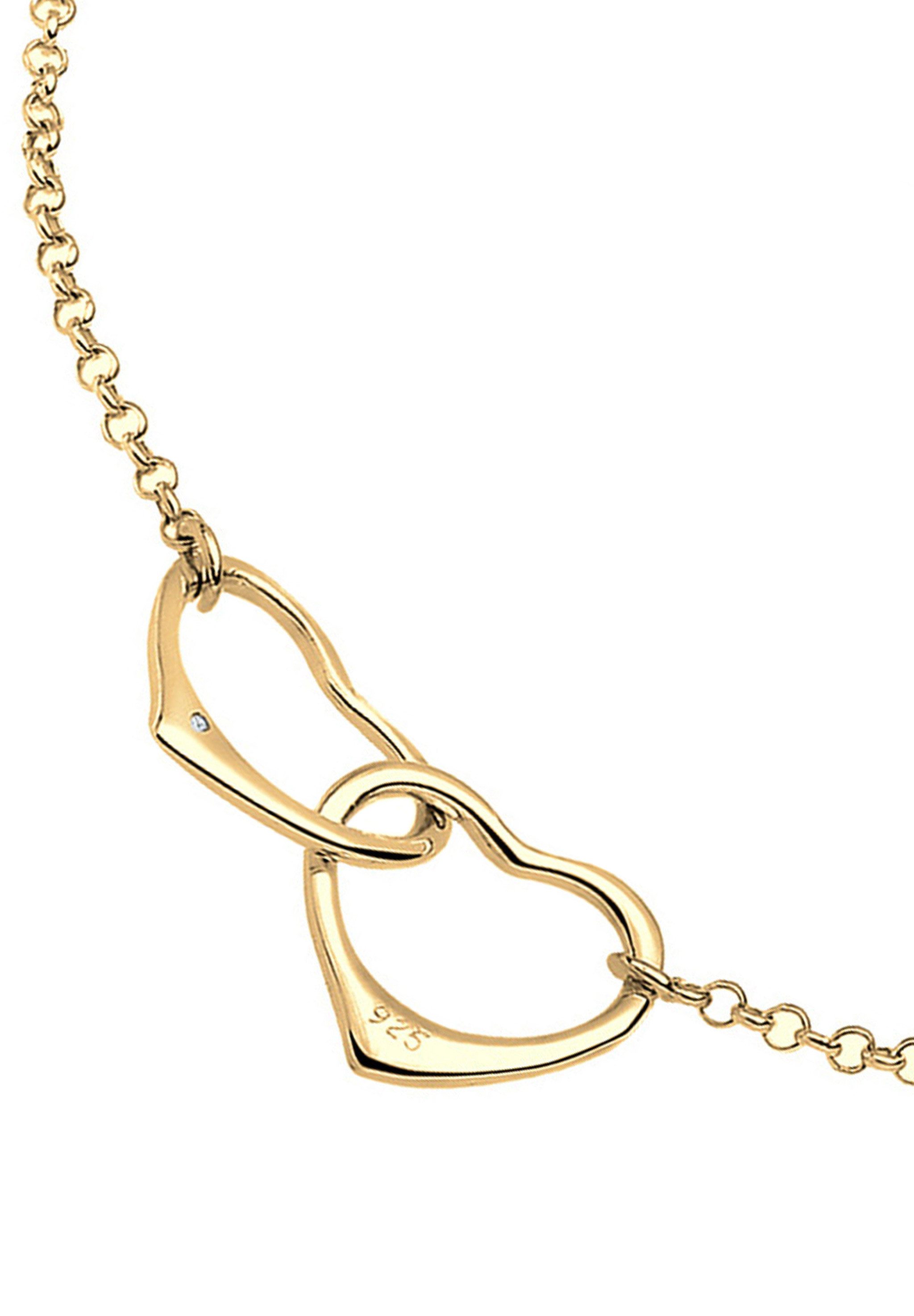 Elli DIAMONDS Armband Herz Diamant Weiß Brillantschliff (0.015 ct) 925 Sterling Silber (kein Set, 1-tlg), Herz