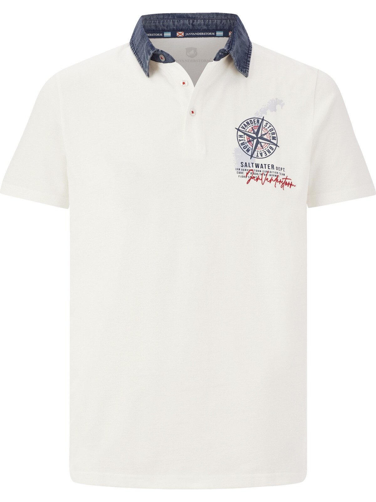 Jan Vanderstorm Poloshirt TORGUND mit Jeanskragen