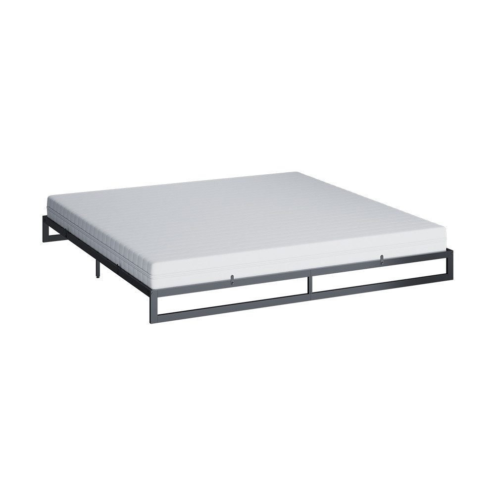 VitaliSpa® Bettgestell Lenora, Schwarz, 180x200 mit Matratze (1-tlg)