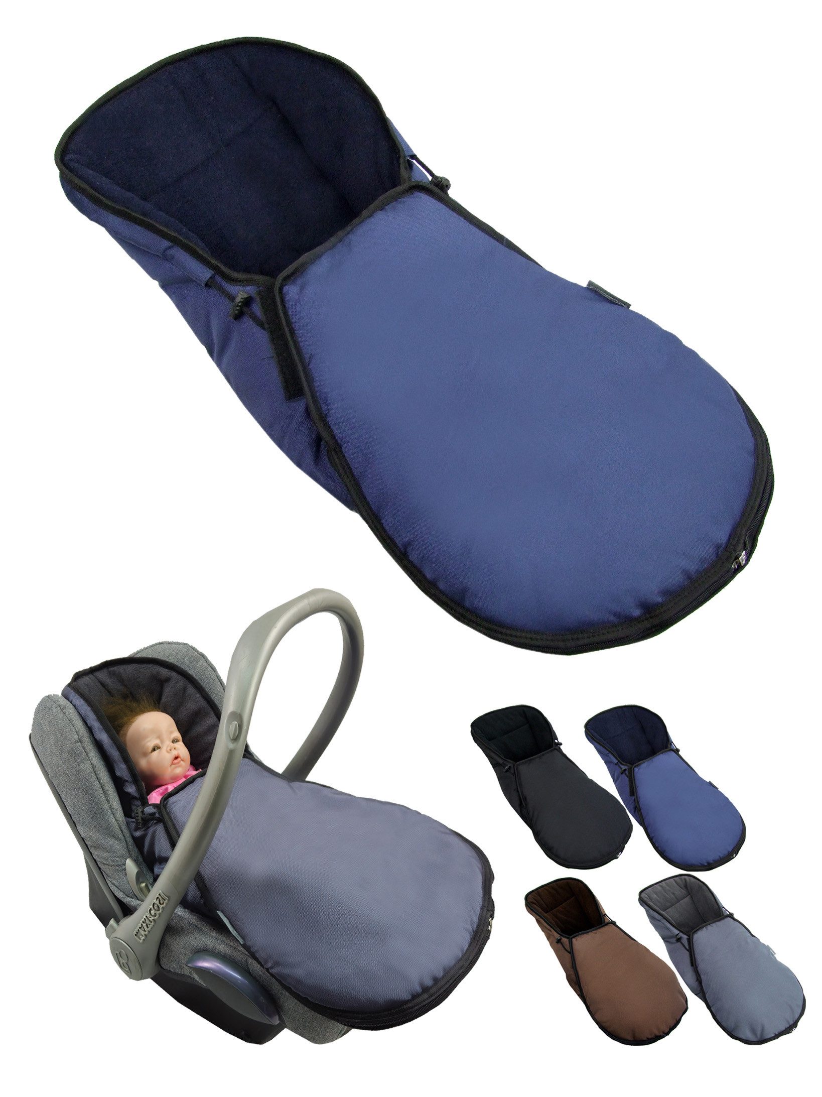 Fußsack Winterfußsack für Babyschale kompatibel mit Maxi-Cosi mit Thermofleece