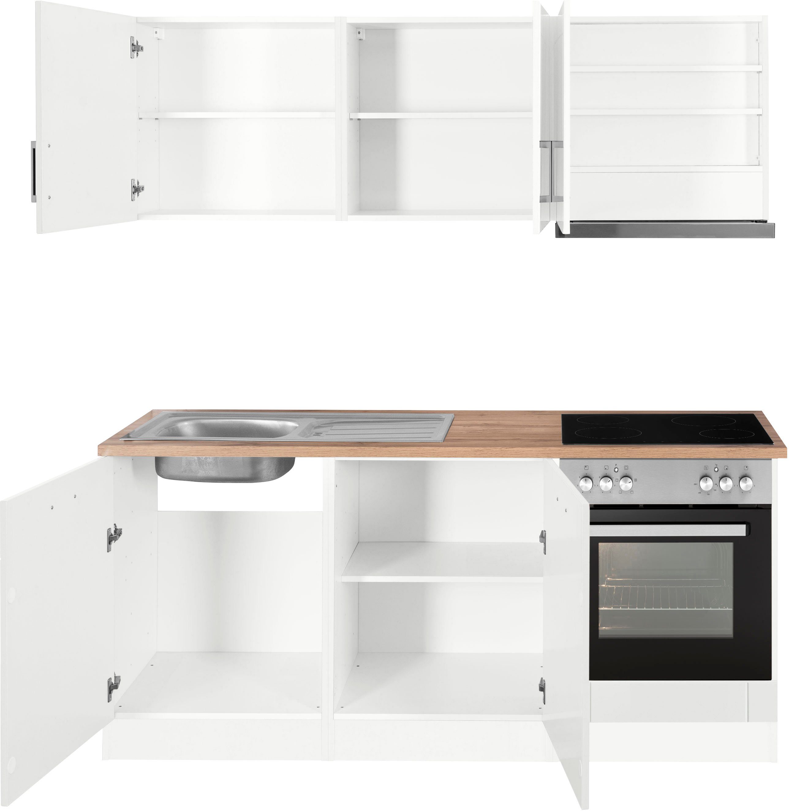 KOCHSTATION Küchenzeile KS-Tinnum, mit E-Geräten, Breite 180 cm