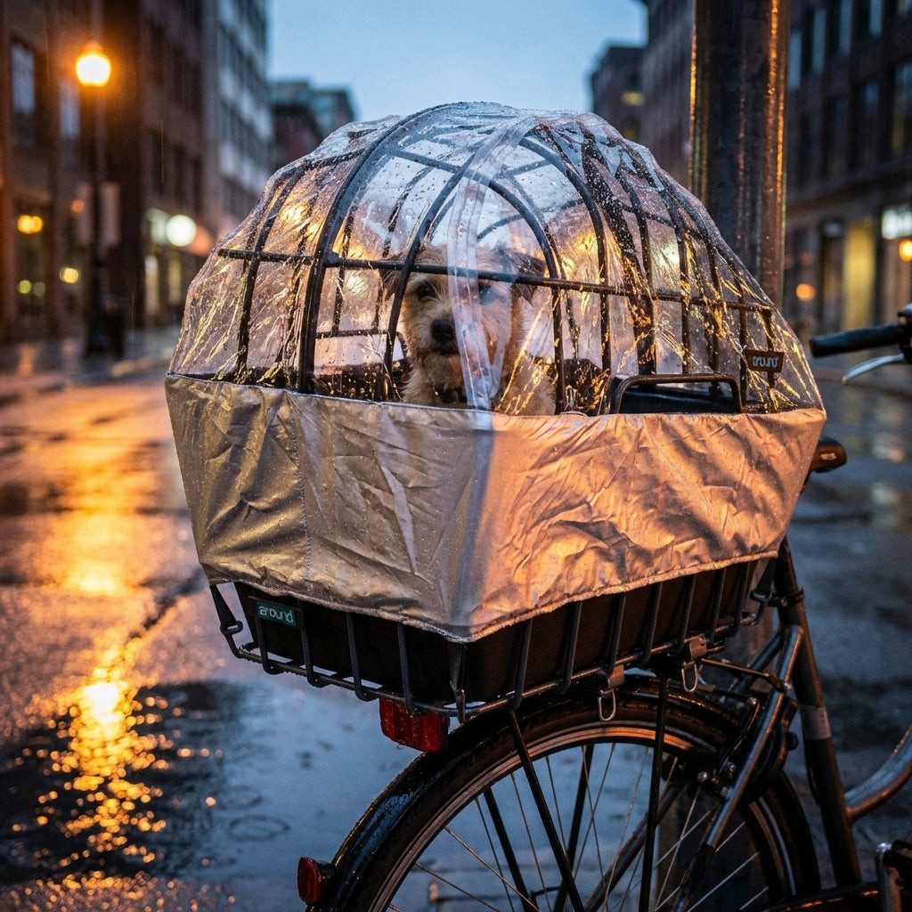 Pieper Fahrradkorb Pieper Luna Regenhaube für Hinterrad-Tierkorb - Silber/Transparent
