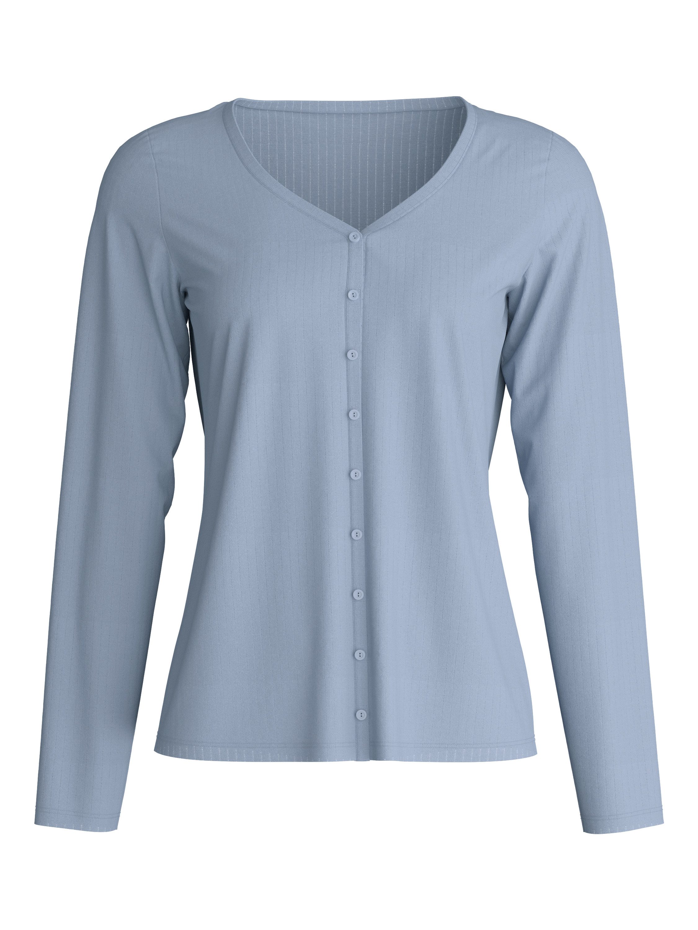 CALIDA Langarmshirt Etude Ajours Damen (1-tlg) weiche Modalqualität, moderne Knopfleiste, lockerer Schnitt