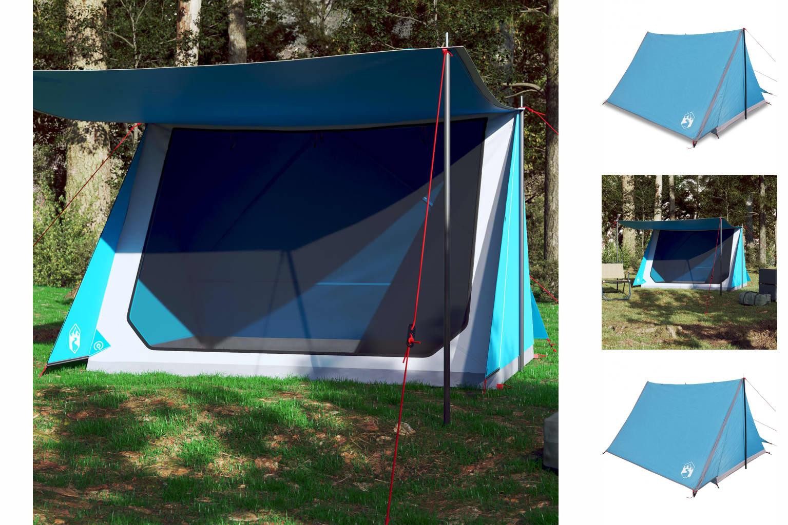 vidaXL Kuppelzelt Campingzelt Zelt Familienzelt Freizeitzelt 2 Personen Blau Wasserfest