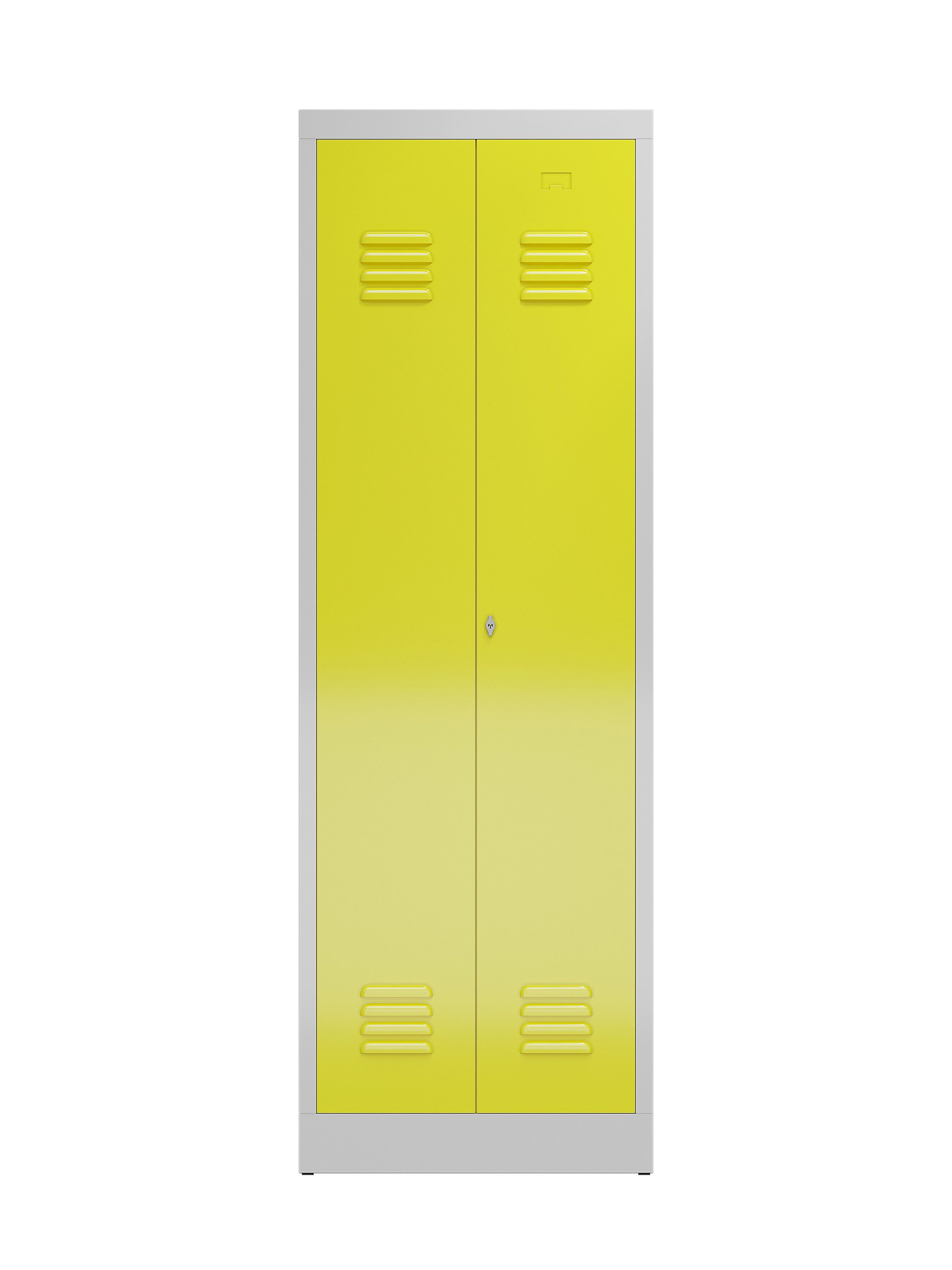 Steelboxx Spind Spind Spindschrank 2 Abteile mittig schließend 180x60x50mm (1-St) Komplett verschweißt und montiert, keine Montage erforderlich