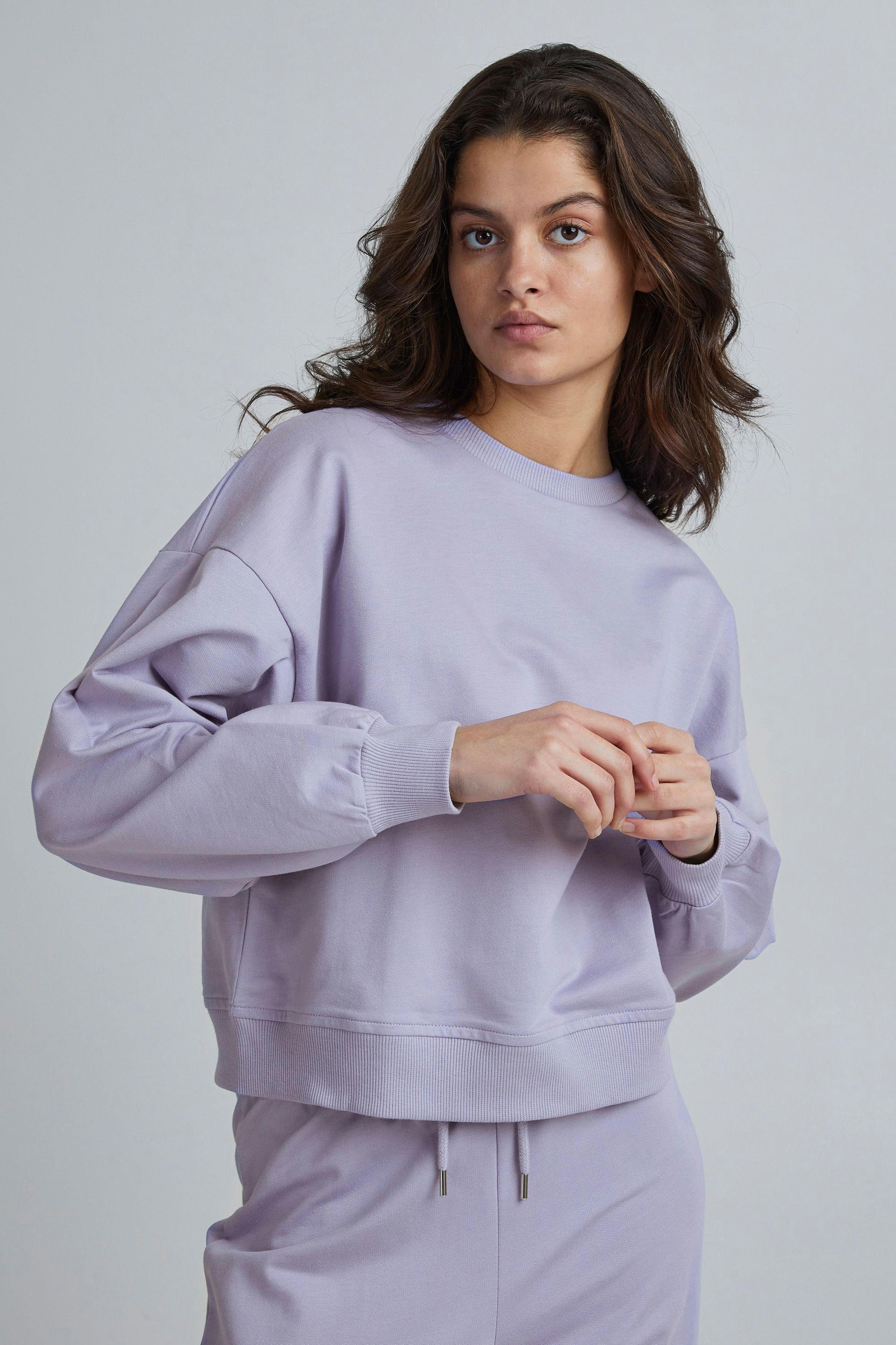 - 20116000 Heirloom Sweater Sweater Ichi Cropped-Optik IHVEA SW2 in (163812) Lilac