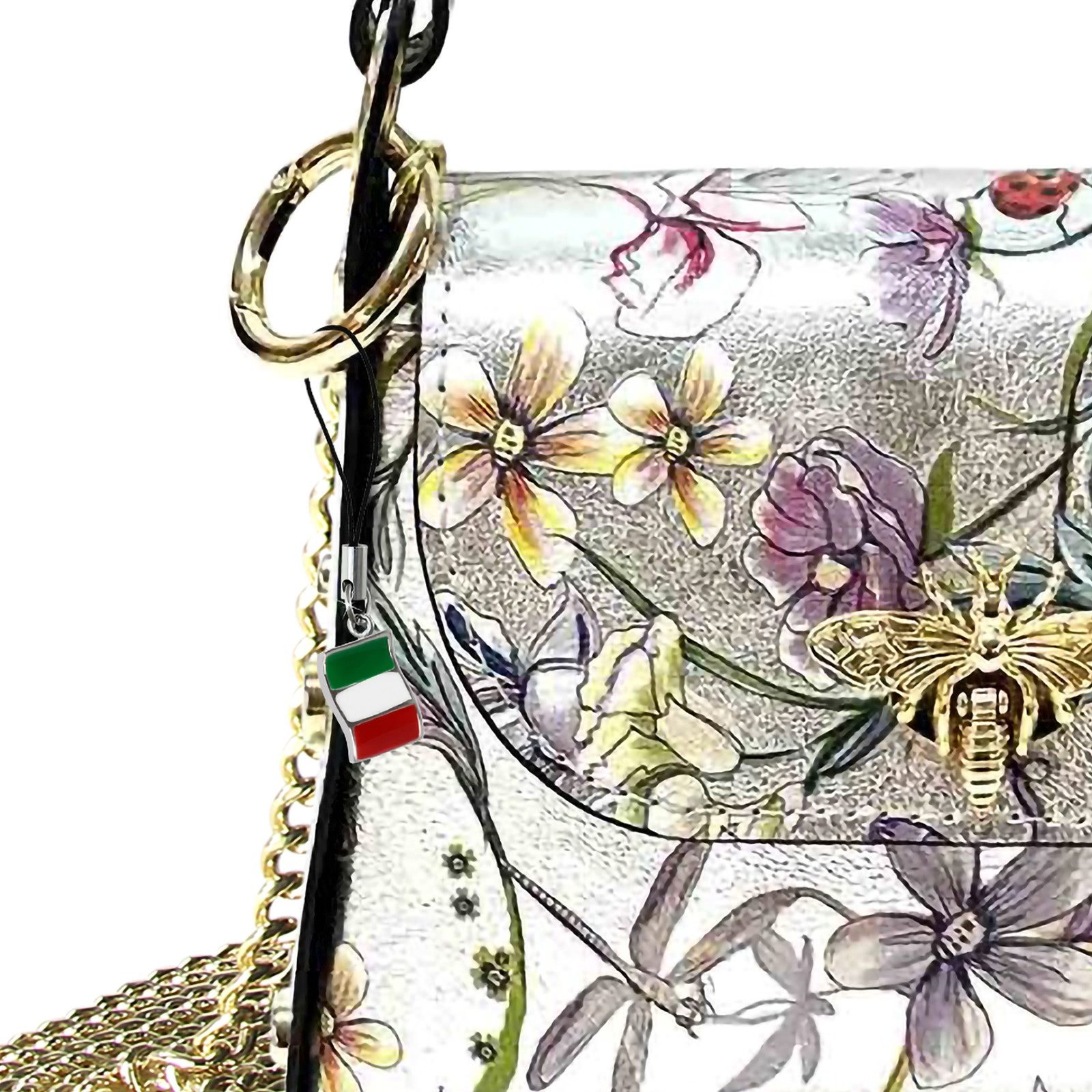 FLORENCE Umhängetasche Florence Tasche silber farbig Leder (Umhängetasche), Damen Umhängetasche Echtes Leder, silber, farbig ca. 14cm hoch