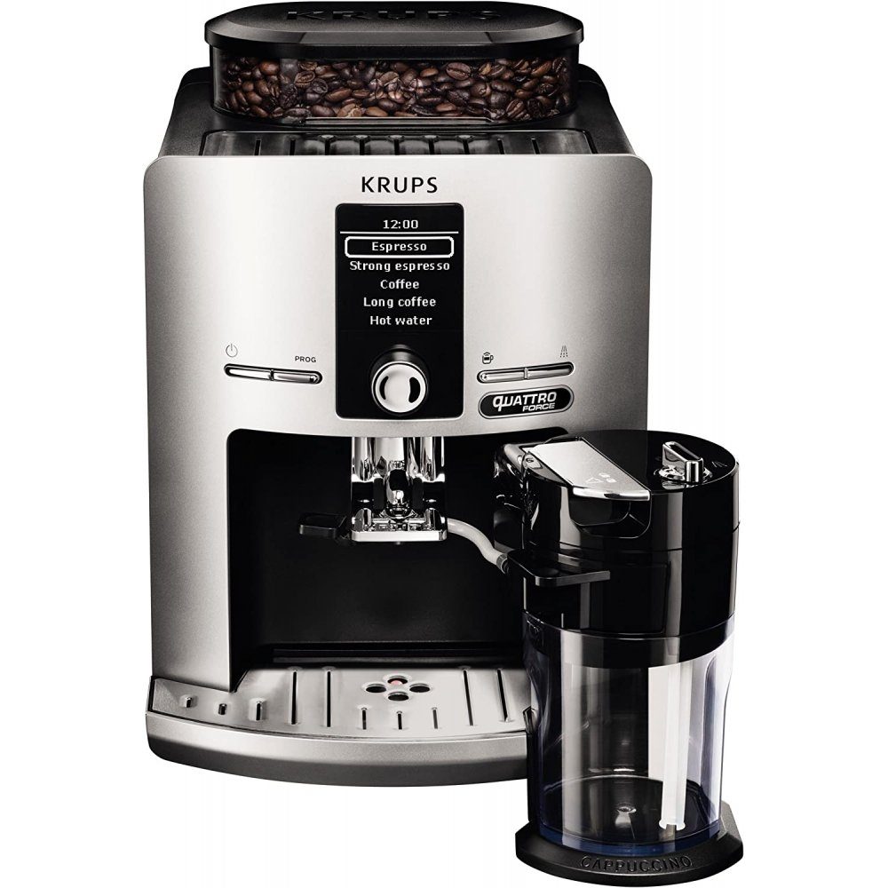 Krups Kaffeevollautomat EA 82 FE Latt'Espress Quattro Force Kaffee- Vollautomat silber/schwarz