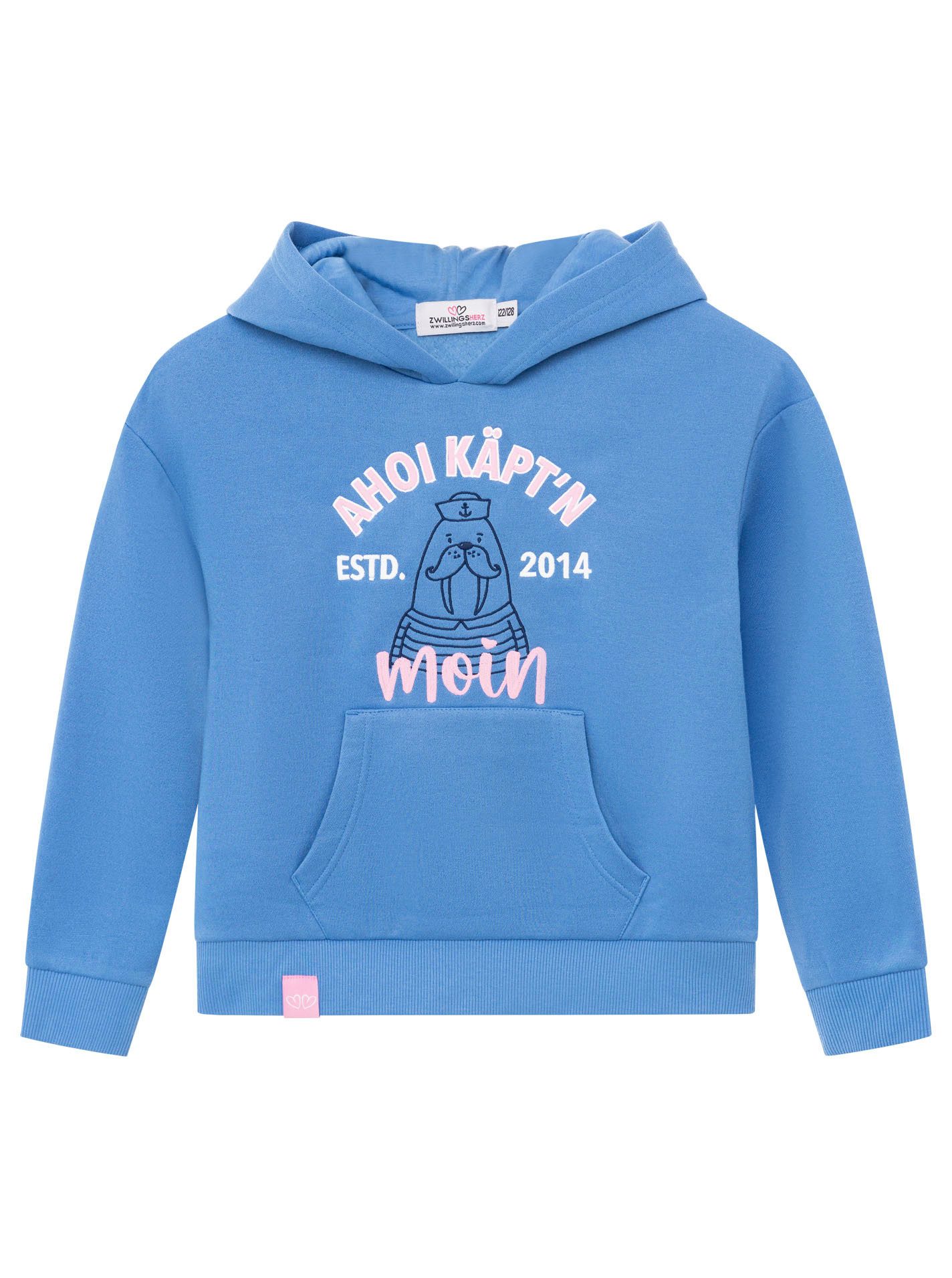Zwillingsherz Hoodie "Ahoi Käpt´n" Mini-Me,mit süßem Seehund mit Kapitänsmütze und Schriftzug