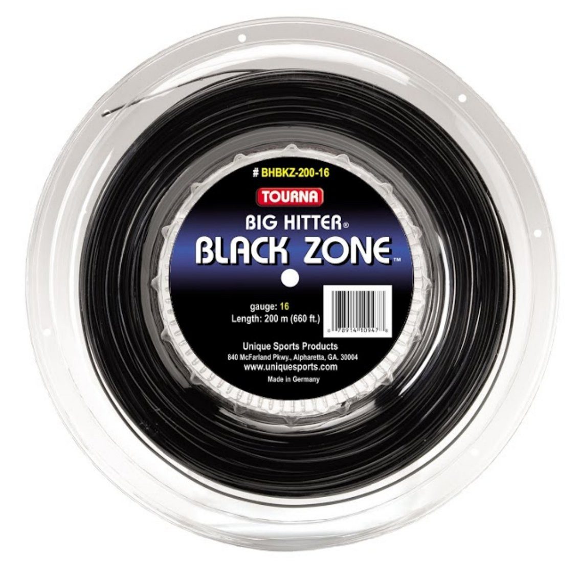 Tennissaite Big Hitter Black Zone (Haltbarkeit) schwarz 220m Rolle